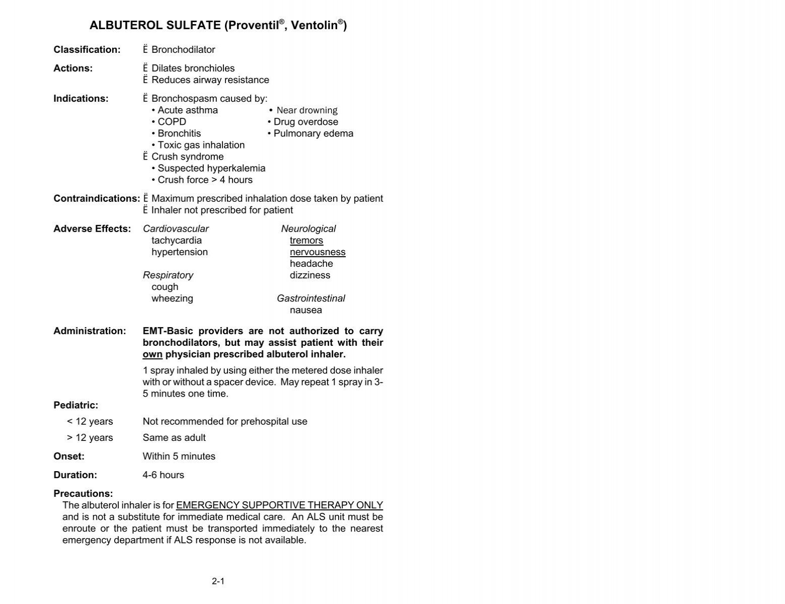 Albuterol sulfate precio