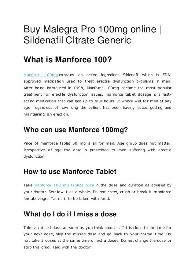 Malegra Pro 100 Mg