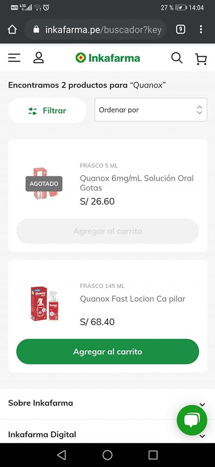 Ivermectina Quanox Precio