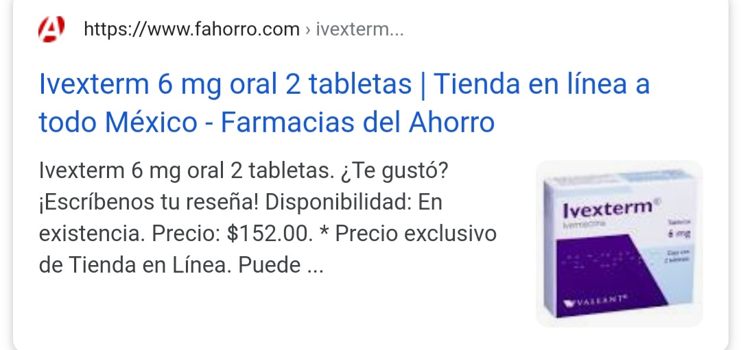 precio de ivexterm 6 mg