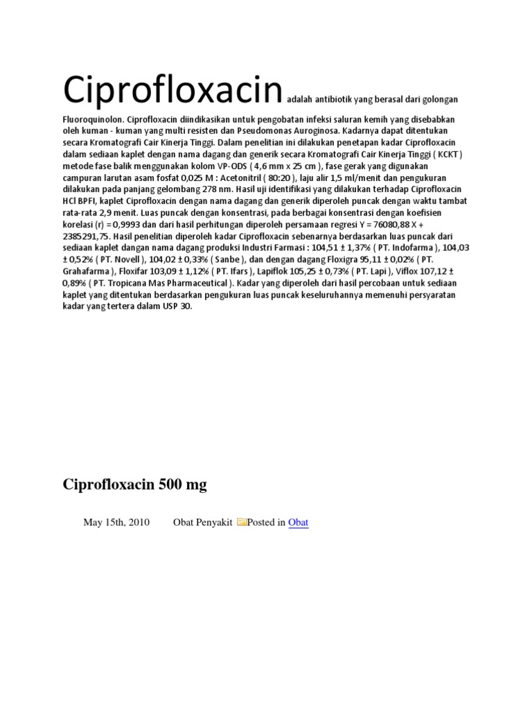cipro 500mg spanish