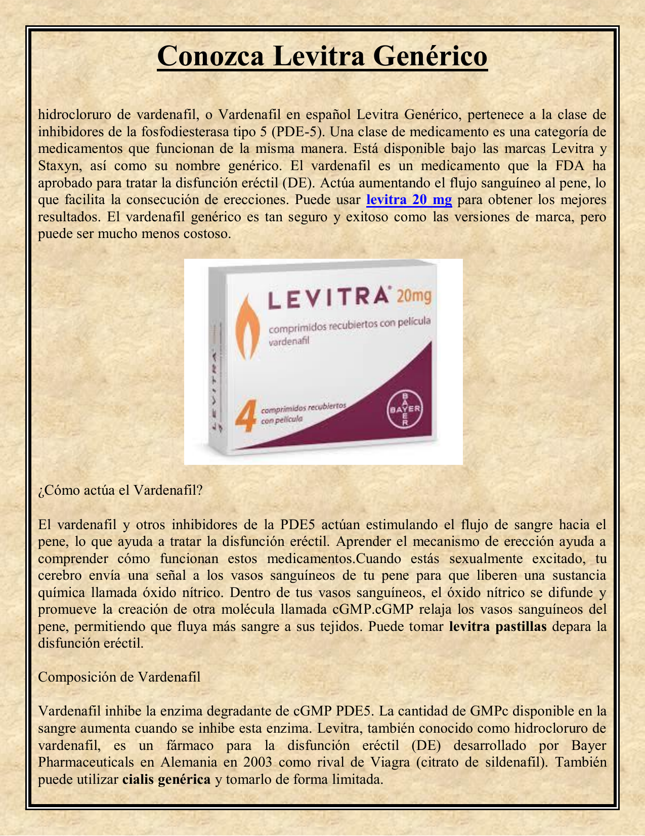 Vardenafil genérico